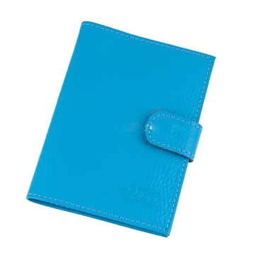 Бумажник водителя + обложка на паспорт натур. кожа флоттер голубой