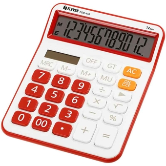 Калькулятор 12 разр. 125*160*28мм CDC-110-WH/RD красно-белый (Eleven)