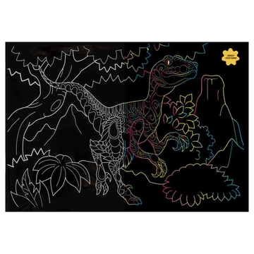 Гравюра "Динозавр" с голографическим эффектом А4 (ТРИ СОВЫ)