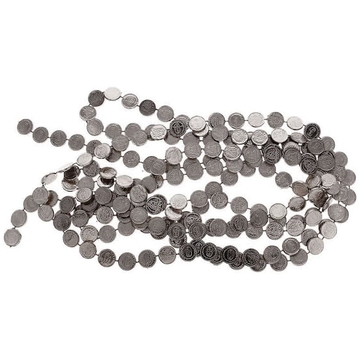 Бусы для украшения интерьера монеты цвет серебро 2,7м