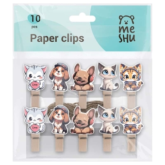 Прищепки декоративные "Cute pets" набор 10 шт (Meshu)    