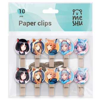 Прищепки декоративные "Neko" набор 10 шт (Meshu)    