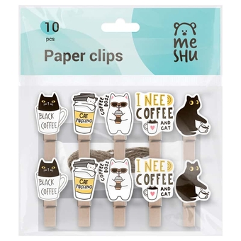 Прищепки декоративные "Right Cat" набор 10 шт (Meshu)    
