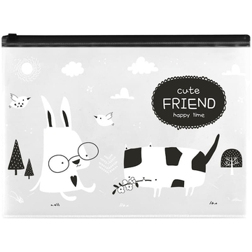 Папка на молнии ф.А4 плотность 150мкм Cute Friend (Meshu)