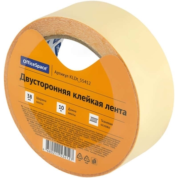 Скотч двусторонний 38мм*10м тканевая основа (Office Space)