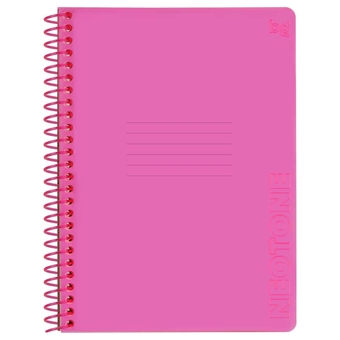 Тетрадь 48л. А5 клетка пластиковая спираль Neon. Pink пластиковая обложка (BG )