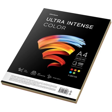 Бумага цветная OfficeSpace "Ultra Intense Color" 5 цветов 100л. ф.А4 80г/м