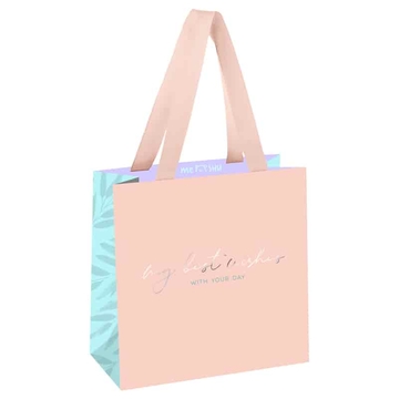 Сумка подарочная 20*20*10см "Peach color" отд. фольгой матовая ламинация (MESHU)