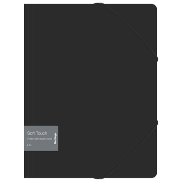 Папка на резинке ф.А4 Soft Touch черная (Berlingo)