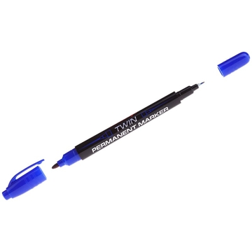 Маркер Berlingo перманентный двухсторонний цвет синий толщина линии 0,5/1мм