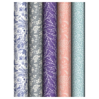 Бумага упаковочная глянец Grace pattern 70*100см 1 лист 90г/м2 (Meshu)