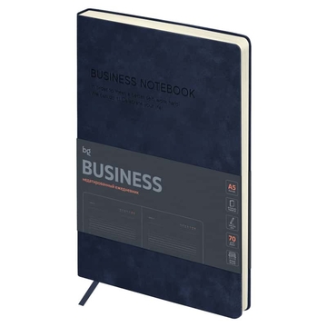 Ежедневник недатир. ф.А5 кожзам "Business. Navy blue" синий 272с (BG)