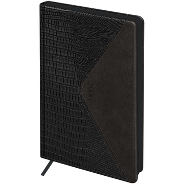 Ежедневник недатир. ф.А5 кожзам "Reptile Onyx" черный 272с (BG)