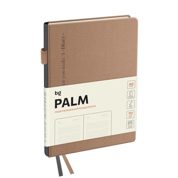 Ежедневник недатир. ф.А6 кожзам "Palm. Ecru pink" бежевый 272с (BG)