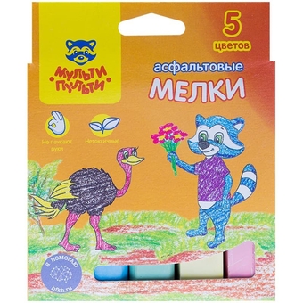 Мел для асфальта 5 цветов Енот в Австралии (Мульти-Пульти)