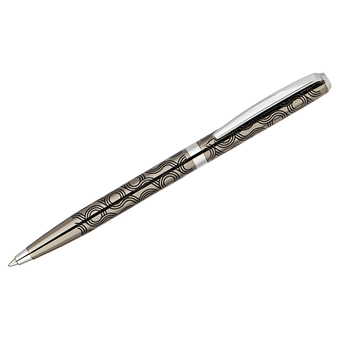 Ручка шариковая Delucci Motivo цвет корпуса оружейный металл/серебро