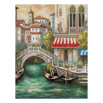 Алмазная мозаика  Венецианский канал 40*50см холст на деревянном подрамнике  (ТРИ СОВЫ)