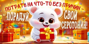 90000290 Конверт для денег "Потрать на что-то без причин – порадуй свой серотонин!"