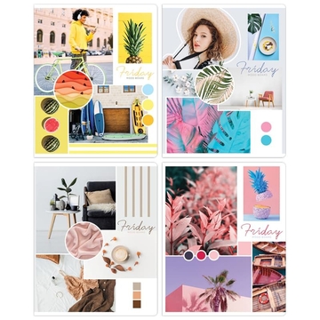 Тетрадь 40л. А5 клетка скрепка Стиль.Цветное настроение (Art Space)