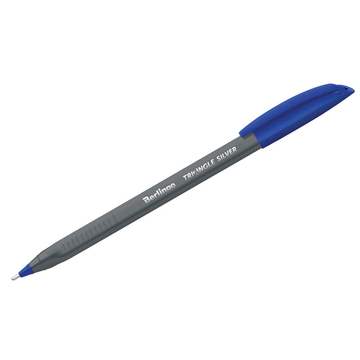 Ручка шар. Berlingo Triangle Silver синий 1,0 мм 