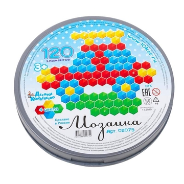 Мозаика шестигранная 120 эл d20см пласт.коробка (Десятое королевство)