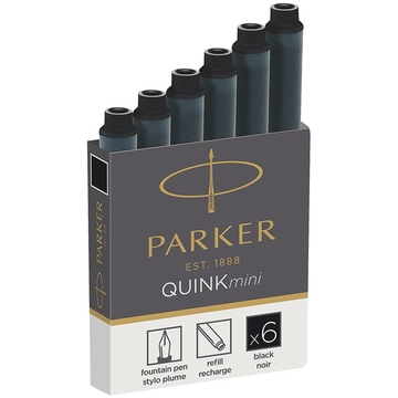 Ампула для перьевой ручки черный "Cartridge Quink Mini" (Parker) цена за 1 ампулу