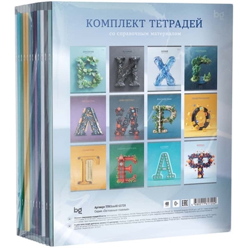 Комплект (12 шт) предметных тетрадей 48л. "Заглавные-главные" (BG)