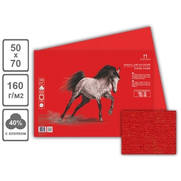 Бумага для пастели 500*700мм Лилия Холдинг "Палаццо" 160г/м2, красный