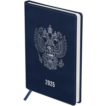 Ежедневник датированный 2025г ф.A5  кожзам "Орел" синий (BG)