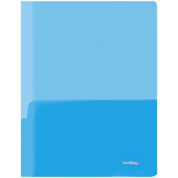 Папка уголок ф.А4 плотность 180мкм 2 внутренних кармана цвет синий (Berlingo)