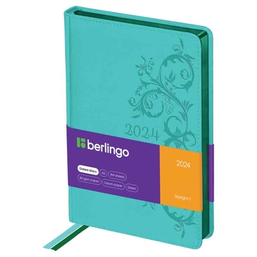 Ежедневник датированный 2024г ф.A5  кожзам "Starlight S"  металлик срез  зеленый  (Berlingo)