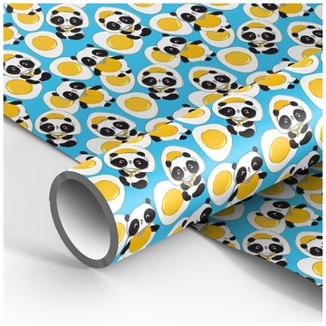 Бумага упаковочная Cute pandas 70*100см 1лист 90г/м2 (MESHU) 