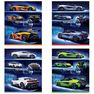 Тетрадь 48л. А5 клетка скрепка Авто. Futuristic car (ArtSpace)