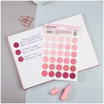 Наклейки бумажные "Trecker dots pink" 12*21см 30 наклеек (MESHU)