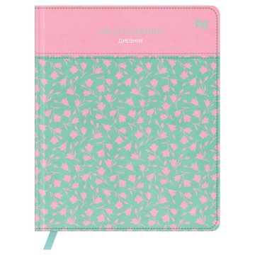 Дневник для 1-11 классов "Pattern. Flowers" кожзам обложка комбинирование материалов печать (BG)