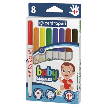 Фломастеры 08 цветов "Baby markers" утолщенные смываемые (Centropen)