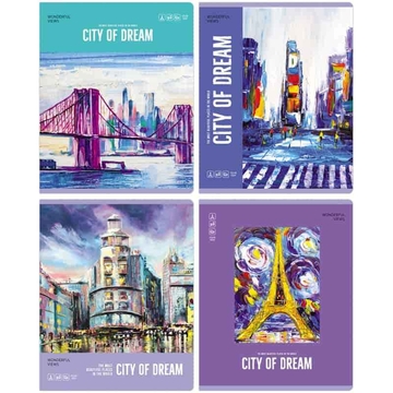 Тетрадь 48л. А5 линия скрепка City dream (BG)