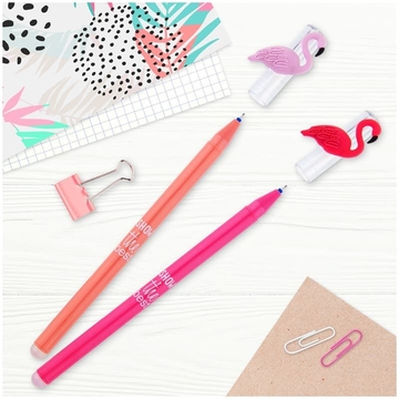 Ручка стираемая гелевая Flamingo синий 0,5мм (MESHU)