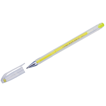 Ручка гелевая Crown "Hi-Jell Color" желтая 0,7мм