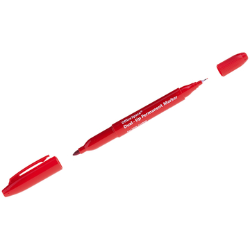 Маркер OfficeSpace  перманентный двухсторонний цвет красный толщина линии 0,8/2,2мм