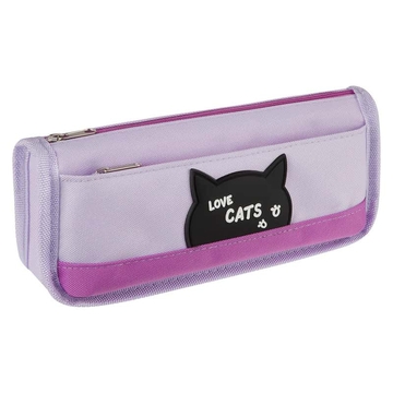 Пенал 1 отделение без наполнения 215*90*55 мм "Cute Cat" полиэстер (Meshu)