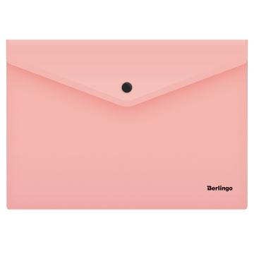 Папка конверт с кнопкой ф.А4 плотность 180мкм "Instinct" цвет фламинго (Berlingo)