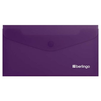 Папка конверт с кнопкой ф.С6 223 x 120мм плотность 200мкм цвет фиолетовый Soft Touch (Berlingo)