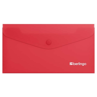 Папка конверт с кнопкой ф.С6 223 x 120мм плотность 200мкм цвет красный Soft Touch (Berlingo)