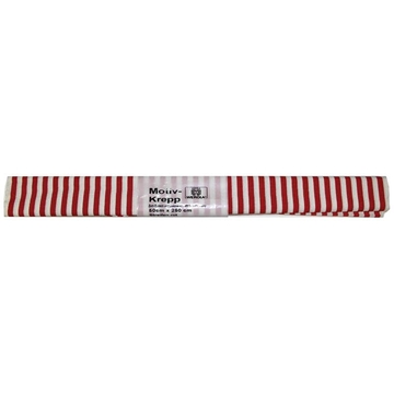 Бумага крепированная рулон 250*50см белая в красную полоску (Werolla)
