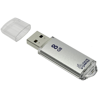 Флеш-карта SmartBuy USB Flash 8Gb серебристый (металл.корпус)