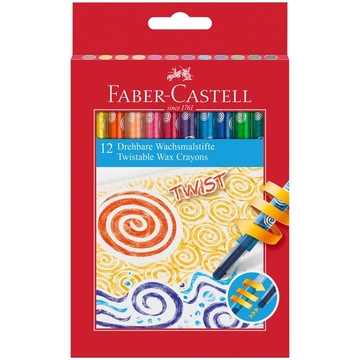 Карандаши восковые 12 цветов выкручивающийся стержень (Faber Castell)