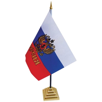 Флаг России с гербом  настольный (Спейс)