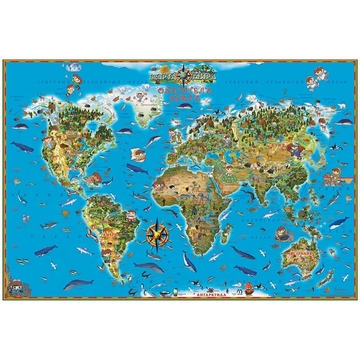 Карта "Мир" Обитатели Земли 1290*890мм (DMB)
