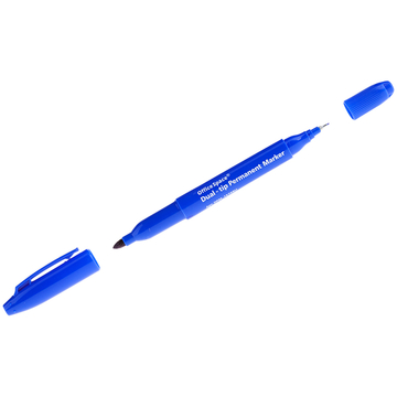 Маркер OfficeSpace  перманентный двухсторонний цвет синий толщина линии 0,8/2,2мм